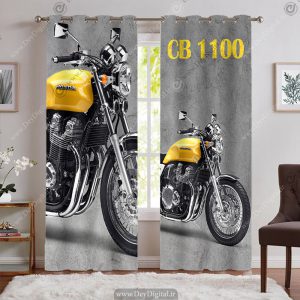 پرده اتاق پسر طرح CB 1100 موتور رنگ زرد