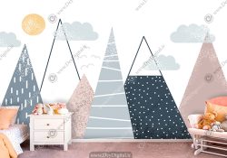 پوستر اتاق خواب کودک عکس کوه و آسمان