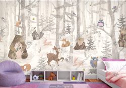 پوستر دیواری طرح حیوانات جنگل
