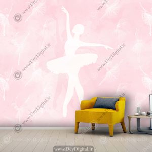 کاغذ دیواری سه بعدی اتاق دختر طرح باله