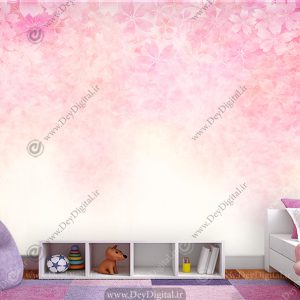 کاغذ دیواری سه بعدی ساده و شیک دخترانه طرح آبرنگی