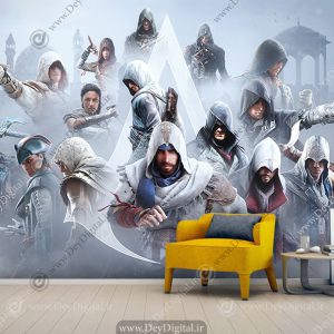 پوستر دیواری گیم نت طرح پوستر دیواری بازی های جنگی قدیمی طرح assassin's creed