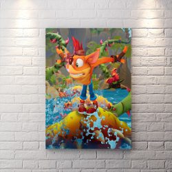 تابلو شاسی اتاق گیمینگ طرح Crash Bandicoot و هیولا های بازی