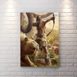 تابلو برای اتاق گیمینگ بازی far cry primal با تم زرد روشن