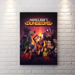 تابلو شاسی گیمینگ طرح بازی minecraft dungeons با تم تیره