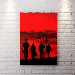 تابلو برای اتاق گیمینگ red dead طرح کاراکتر های اصلی