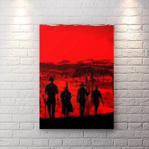 تابلو برای اتاق گیمینگ red dead طرح کاراکتر های اصلی