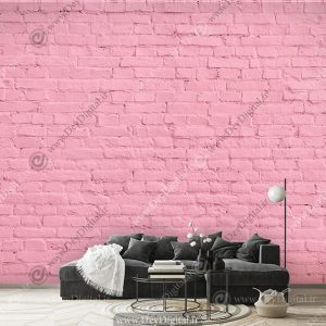 پوستر دیواری آجر رنگ صورتی