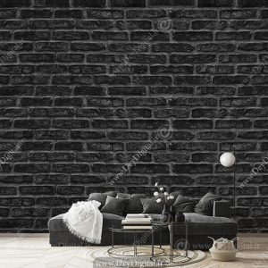 کاغذ دیواری سه بعدی دیوار آجری مشکی