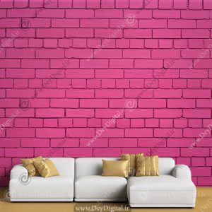 پوستر سه بعدی آجری رنگ صورتی