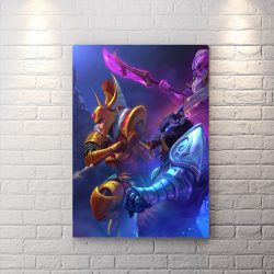 تابلو گیمینگ طرح فن آرت بازی dota 2 با تم آبی و بنفش