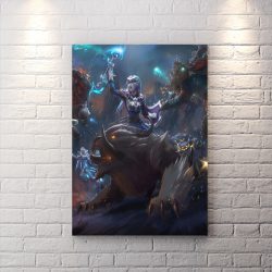 تابلو برای اتاق گیمینگ طرح فن آرت خفن بازی dota 2 با تم تیره