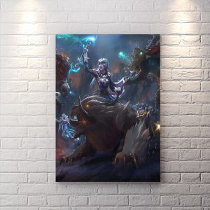 تابلو برای اتاق گیمینگ طرح فن آرت خفن بازی dota 2 با تم تیره