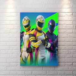 تابلو بری اتاق گیمینگ طرح Fortnite Road Crew با زمینه آبی و سبز