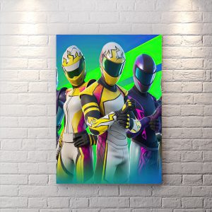 تابلو بری اتاق گیمینگ طرح Fortnite Road Crew با زمینه آبی و سبز