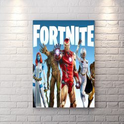 تابلو شاسی گیمینگ طرح اونجر در بازی fortnite با زمینه آبی روشن