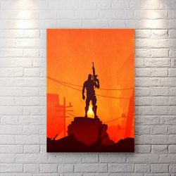 تابلو شاسی گیمینگ طرح بازی Fortnite با زمینه غروب آفتاب
