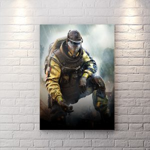 تابلو شاسی گیمینگ بازی rainbow six طرح شخصیت شیر