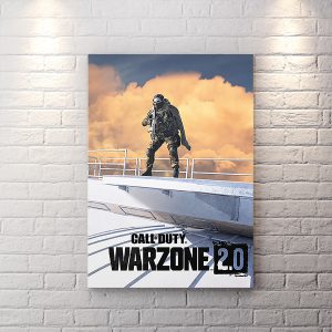 تابلو اتاق گیمینگ طرح Call of Duty Warzone 2.0 با زمینه ابر و آسمان
