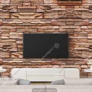 کاغذ دیواری سنگ انتیک قهوه ای سه بعدی