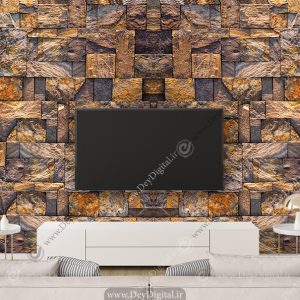 پوستر دیواری شیک طرح سنگ سه بعدی برای پشت تلوزیون