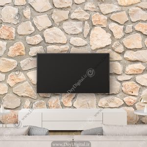 کاغذ دیواری سه بعدی سنگ سفید