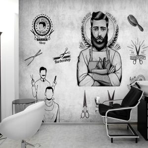 کاغذ دیواری آرایشگاه مردانه