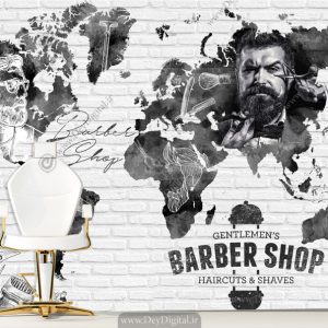 پوستر سه بعدی برای آرایشگاه مردانه