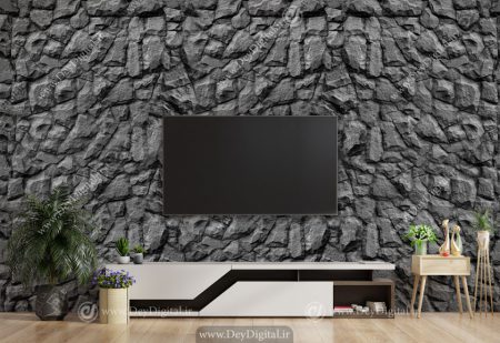 پوستر دیواری سه بعدی پشت تلویزیون