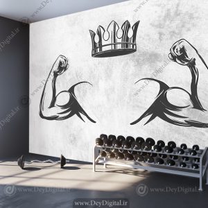 پوستر دیواری سه بعدی رنگ روشن برای باشگاه بدنسازی
