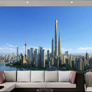 پوستردیواری دورنما ازاسمان خراش ها