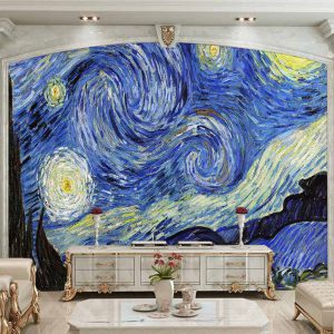 پوستر دیواری طرح هنری با تناژ آبی