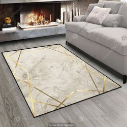فرش چاپی طرح شیک و مدرن طلایی