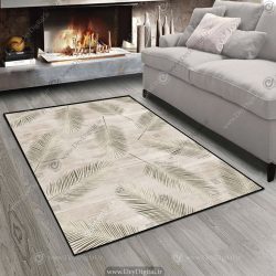 فرش چاپی طرح برگ طلایی