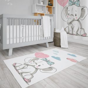فرش چاپی طرح فیل پاپیون به سر