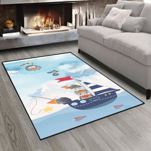 فرشینه طرح کلاغ ها در حال ماهیگیری
