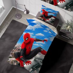 روتختی سه بعدی پسرانه طرح مرد عنکبوتی در حال پرش از ساختمان