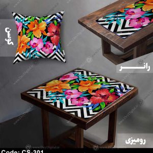 رانر و رومیزی طرح گل کد CS-301