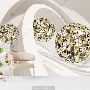 پوستر دیواری مدرن گوی طلایی DL-.61563