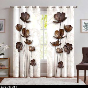 پرده پانچ گل سه بعدی FG-1007
