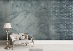 پوستر دیواری طرح ترکیبی پتینه مدرن و آجر