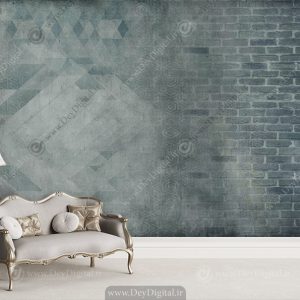 پوستر دیواری طرح ترکیبی پتینه مدرن و آجر