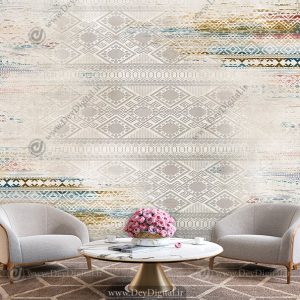 پوستر دیواری طرح سنتی رنگی با زمینه روشن