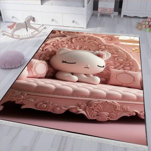 فرشینه سه بعدی دخترانه طرح بچه گربه