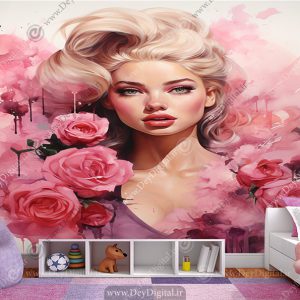 پوستر دیواری اسپرت دخترانه چهره آبرنگی