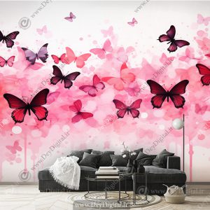 کاغذ دیواری اتاق خواب دخترانه شیک
