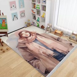 فرش چاپی طرح دخترانه