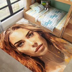 فرشینه چاپی طرح چهره اسپرت دخترانه
