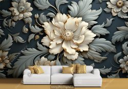 پوستر سه بعدی طرح گل برای اتاق خواب