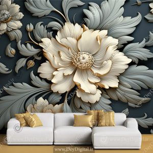 پوستر سه بعدی طرح گل برای اتاق خواب